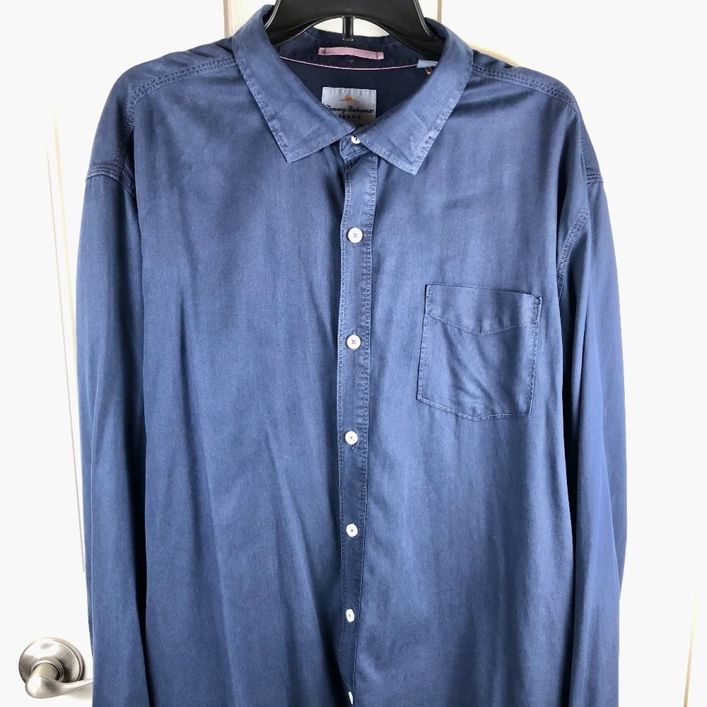 Tommy Bahama Men's Blue Button Down Long Sleeve Shirt - Men's XXL